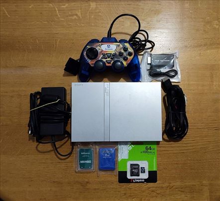 PS2 Slim Silver HDMI + SD MX4sio igrice