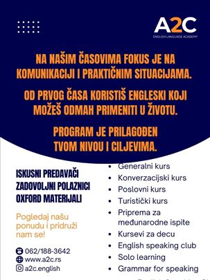 Časovi engleskog jezika - A2C akademija