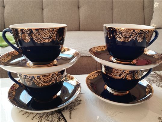 Lomonosov porcelanske šolje sa tacnama i 24K 