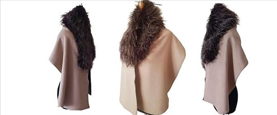 Mini pelerina Kashmir  100% & Eko krzno !