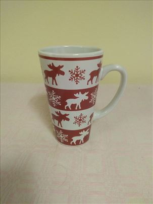 nova velika šolja belo-crvena