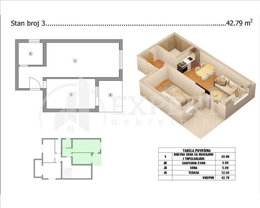 Novogradnja 43m2  Branko Bjegović