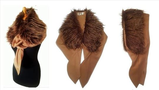 Ženski Lux Šal- KASHMIR 100% & EKO KRZNO TISSAVEL 