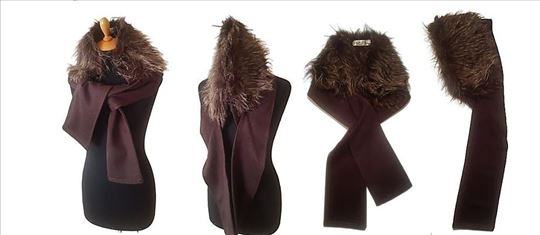 Ženski Lux Šal- KASHMIR 100% & EKO KRZNO TISSAVEL