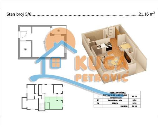 Garsonjera 21 m² Branko Bjegović