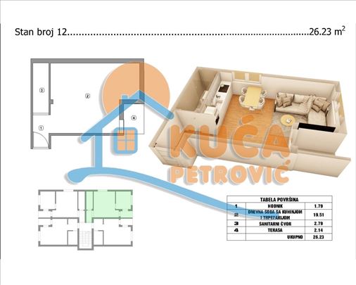 Novogradnja 26m2  Branko Bjegović