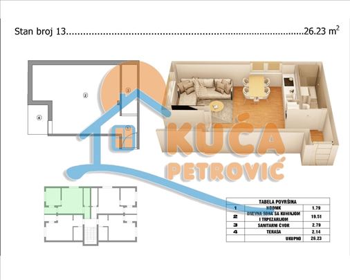 Novogradnja 26m2  Branko Bjegović
