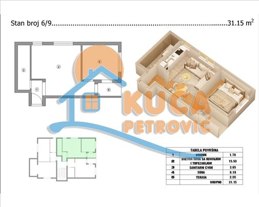 Novogradnja 31m2  Branko Bjegović