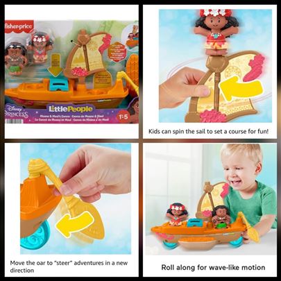 Fisher Price Little People Moana, Maui i kanu set