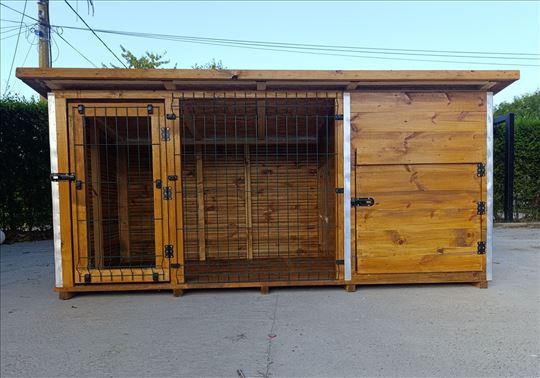 Kucica za pse i boks 200 x 100 x 120 cm