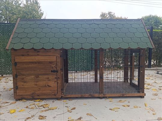 Kucica za pse i boks 2,4 x 1,1 x 1,6 m