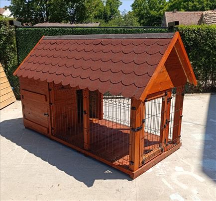 Kucica za pse i boks 2,4 x 1,1 x 1,6 m