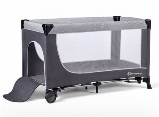 Kinderkraft prenosivi krevetac leody grey