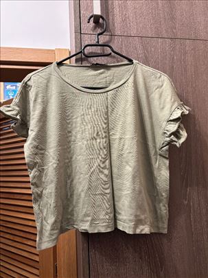 Kratka maslinasta majica Zara