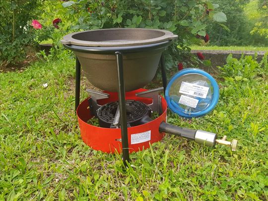 Kotlić 7 lit+gorionik sa obručem+butan set 1,5m