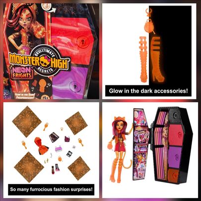 Monster High Neon Frights Toralei, svetli u mraku