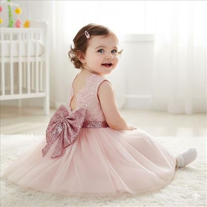 Svečana haljina haljine za bebe decu dečija mašna