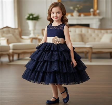 Svečana haljina haljinica decu svečane teget plava