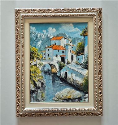 Ulje na platnu - Stari grad, prelepa slika!