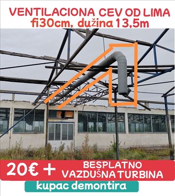 Ventilaciona cev od lima fi30cm