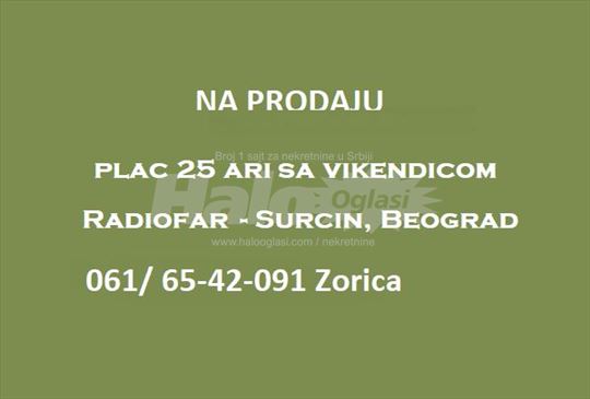 Plac 25 ari sa vikendicom  