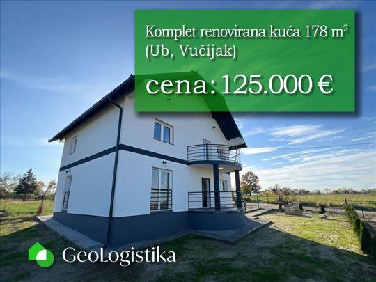Potpuno sređena kuća 178m2 na Ubu