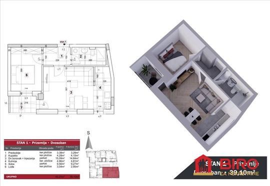 Stan,Novi Sad,Podbara,kv: 39.00, ID: 1012605