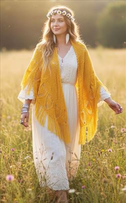 Unikatni Heklani Šal/Pončo