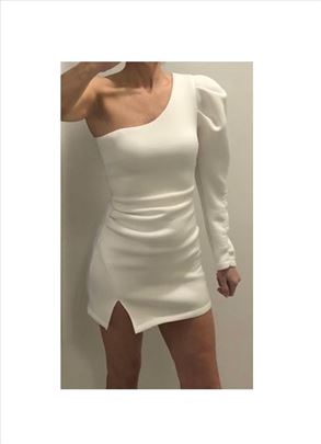 Blondy bela haljina na jedno rame (S)