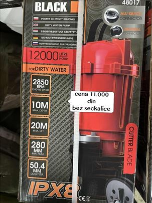 Black muljna pumpa bez seckalice