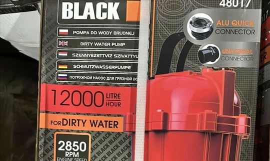 Black muljna pumpa bez seckalice