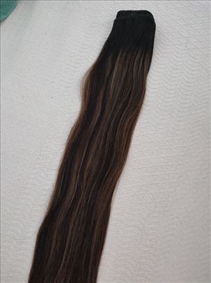 Prirodna kosa na tresi 60cm klipse ili rep