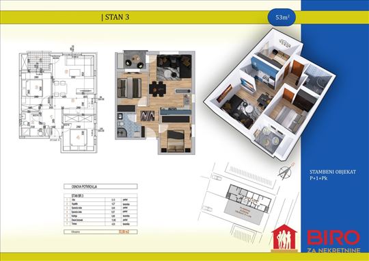 Stan,Novi Sad,Adice,kv: 54.00, € 121700, ID: 10127