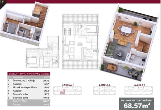 Stan,Veternik,Veternik,kv: 69.00, € 135000