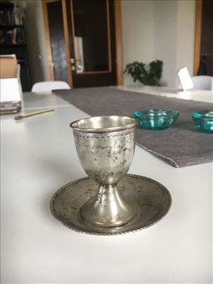 Srebrna čašica sa tacnom, finoća 800