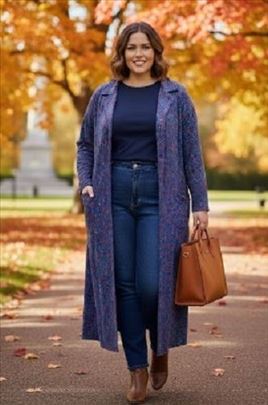 Unikatna Haljina/Mantil od Cvetnog Žerseja XL  