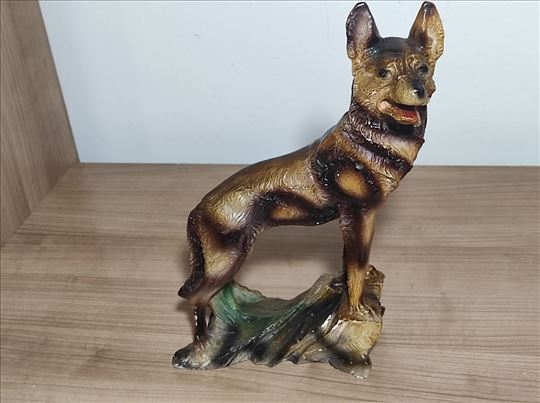 Figura Rin Tin Tina nemačkog ovčara od gipsa 1930-