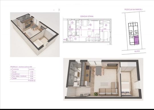 Jednoiposoban  stan na Adicama