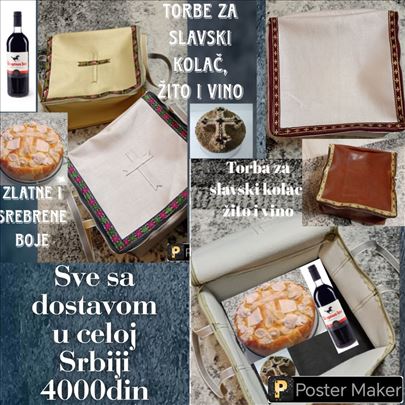 Torbe za slavski kolač, vino i žito Novo