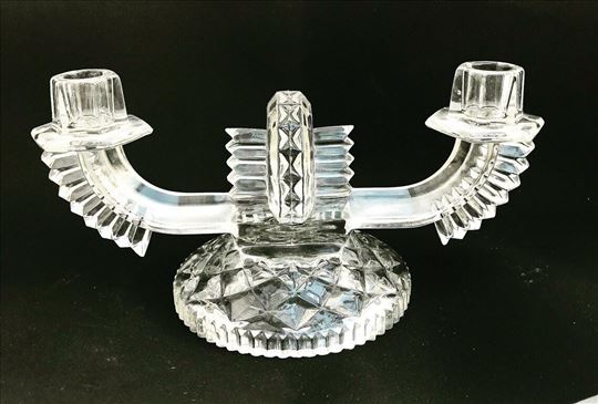 Art deco kristalni svećnjak