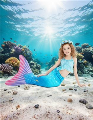 Sirena kupaci kostim Arijel mala 3 dela rep  top 