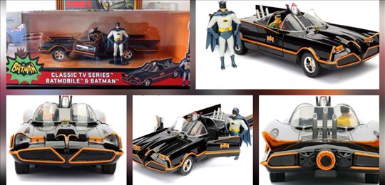 Batmobile 1966 Classic + Batman, 1:24 Jada- novo