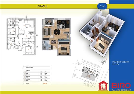 Stan,Novi Sad,Adice,kv: 54.00, € 121700, ID: 10127