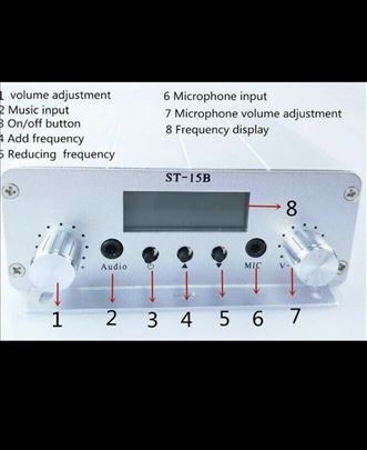 Fm predajnik 15 vati 88-108 mhz