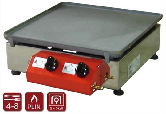 Roštilj 40 x 40 cm sa rešoom i gus GLATKOM pločom