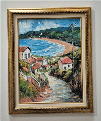 Ulje na platnu - Kuce u zalivu, prelepa slika!