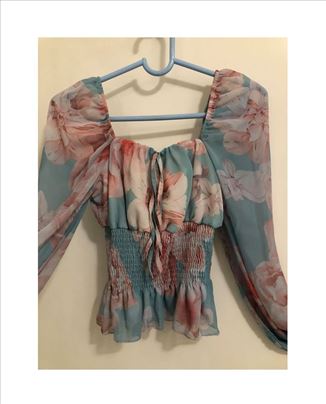Lepršava, šarena, cvetna bluza (38)