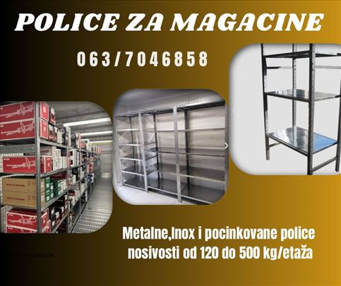 Magacinske police pocinkovane,Inox,prohrom