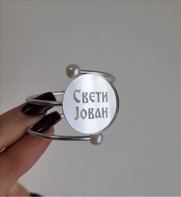 Prsten za salvete-srebro/beli biser Sveti Jovan 