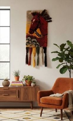 Unikatna Ručno Rađena Tapiserija Vatreni Konj